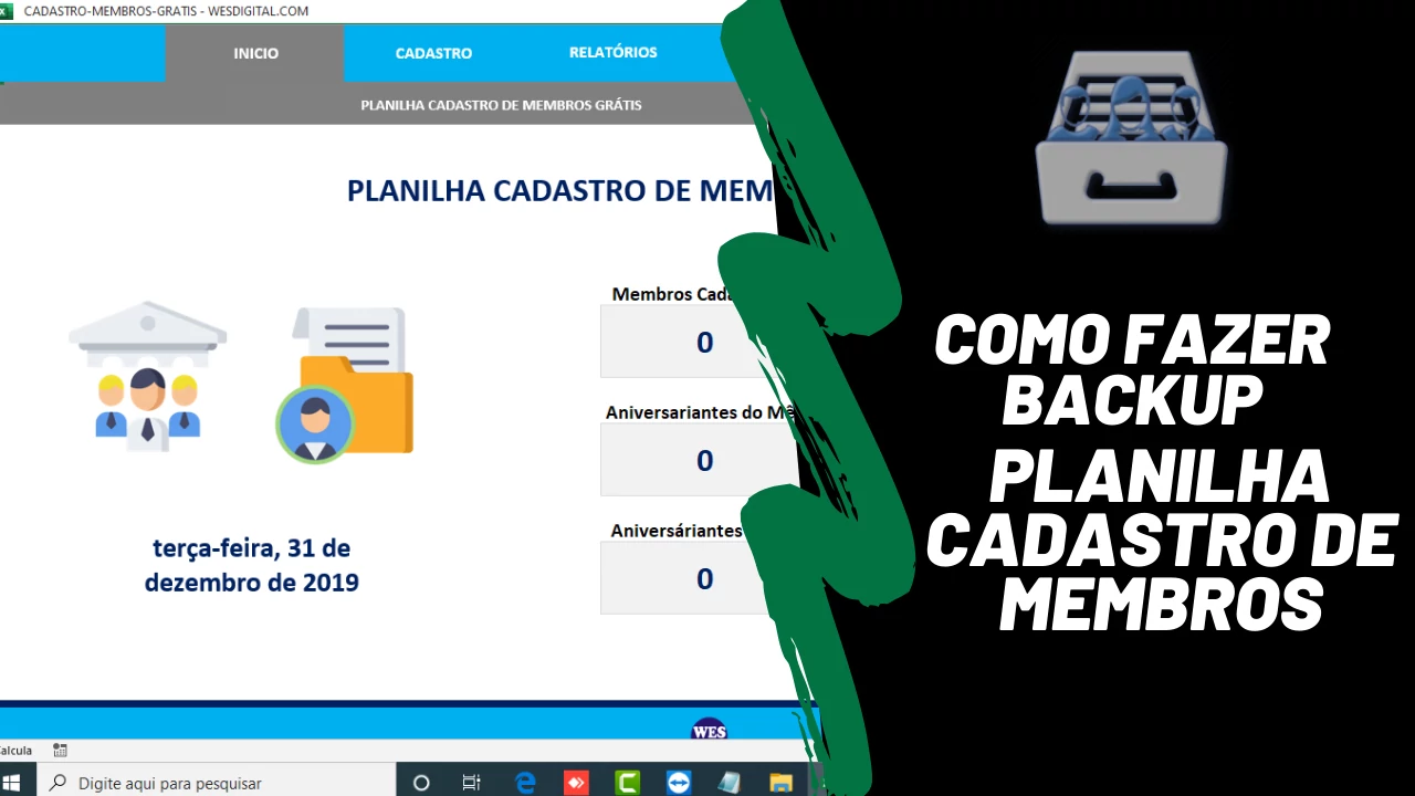 Como fazer Backup Planilha Cadastro de Membros Grátis 1.0