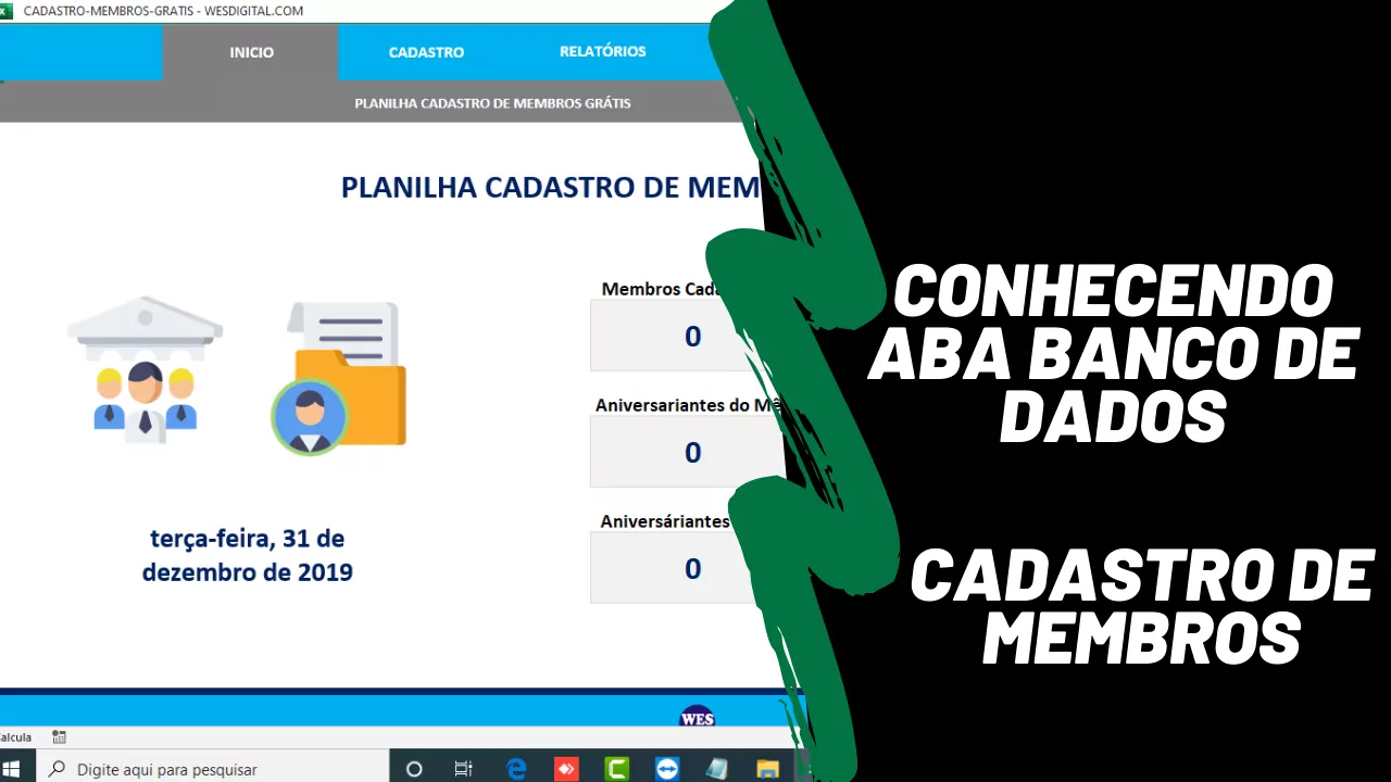 Conhecendo banco de Dados Excel Planilha Cadastro de Membros Grátis