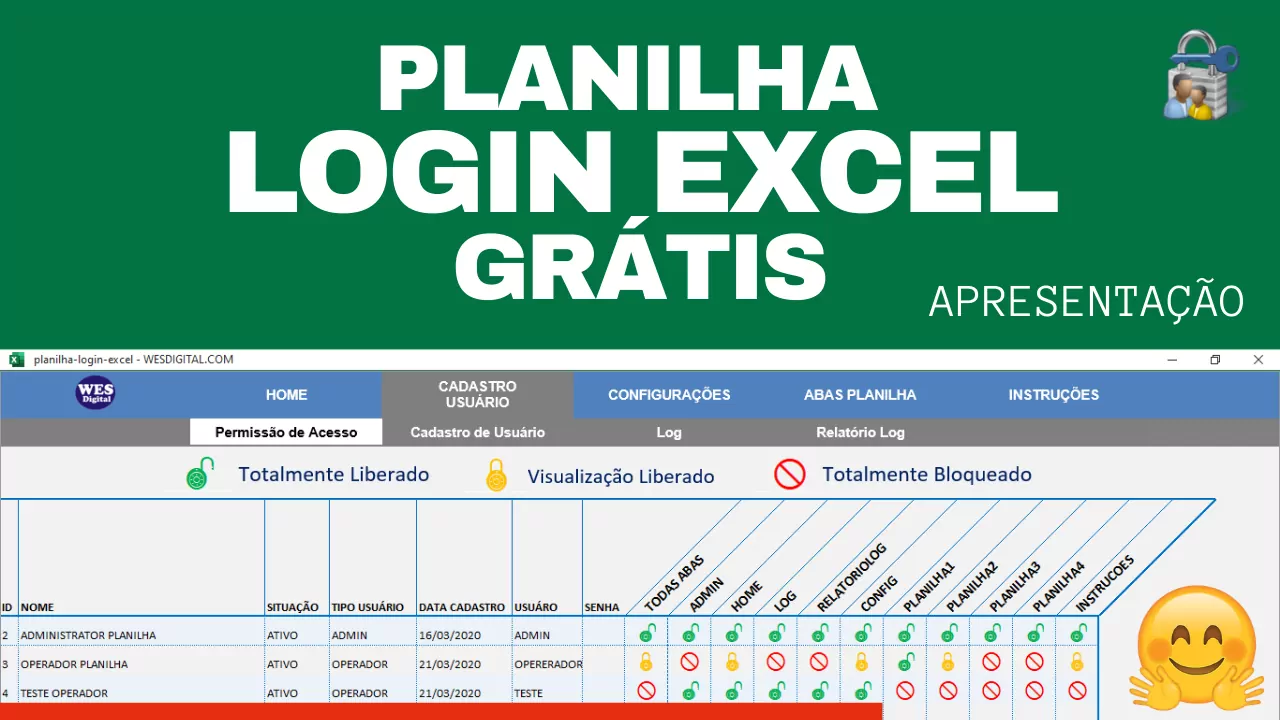 Planilha Login Excel VBA Grátis