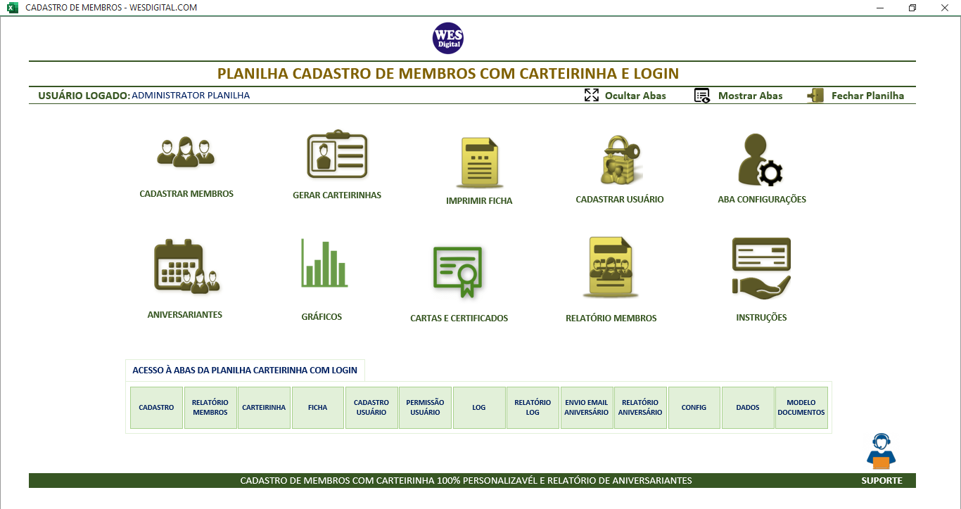Cadastro Membros Completa