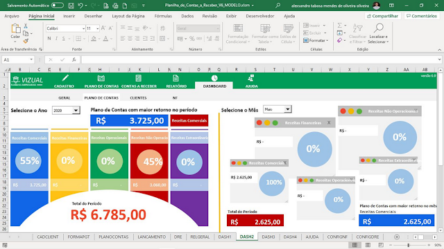 Planilha de Contas a Receber em Excel